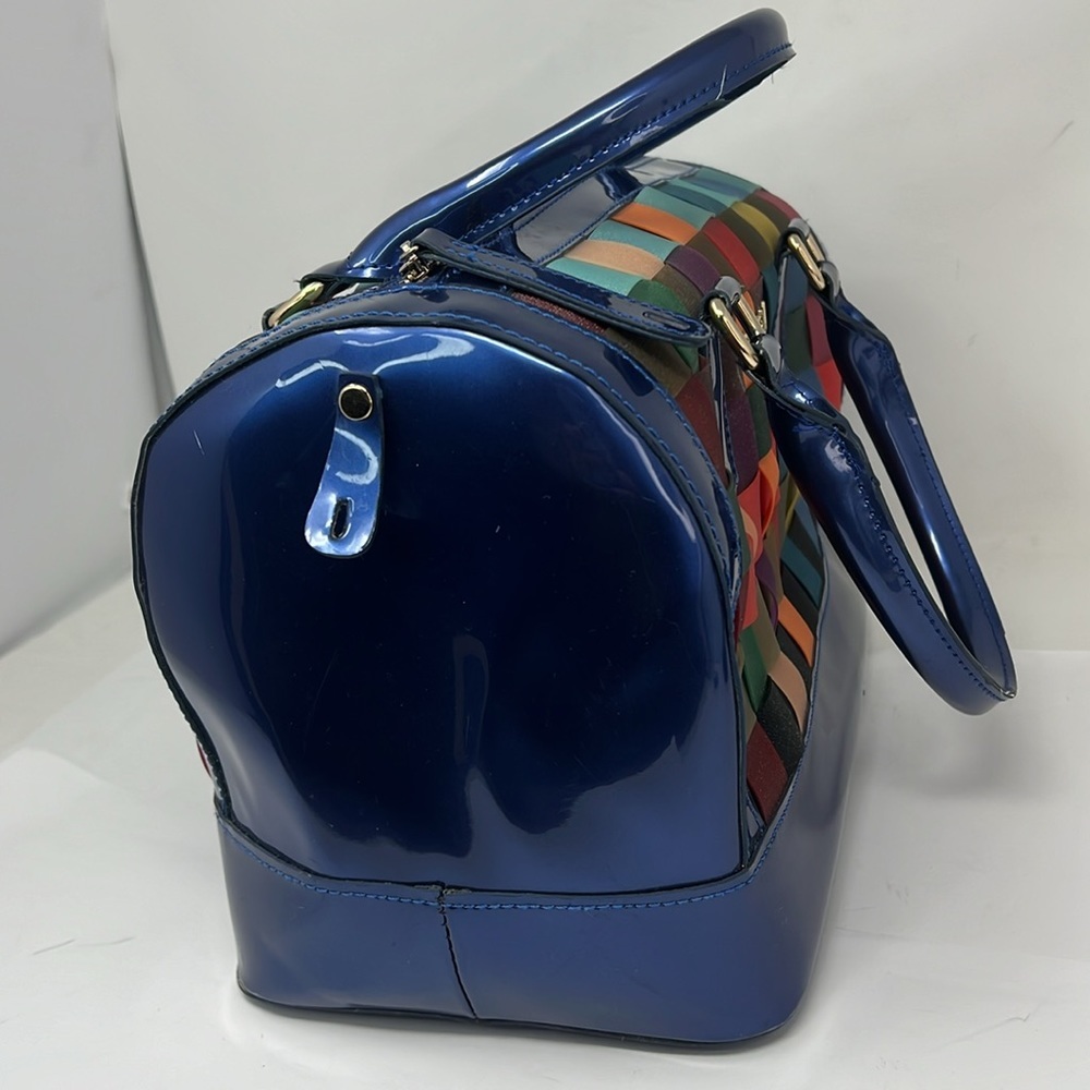 Furla Multi Color Patent And Multi Color Mesh Bow… - image 2